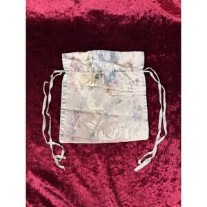 Vintage Satin Floral Drawstring Pouch – Pastel Jacquard Lingerie Bag